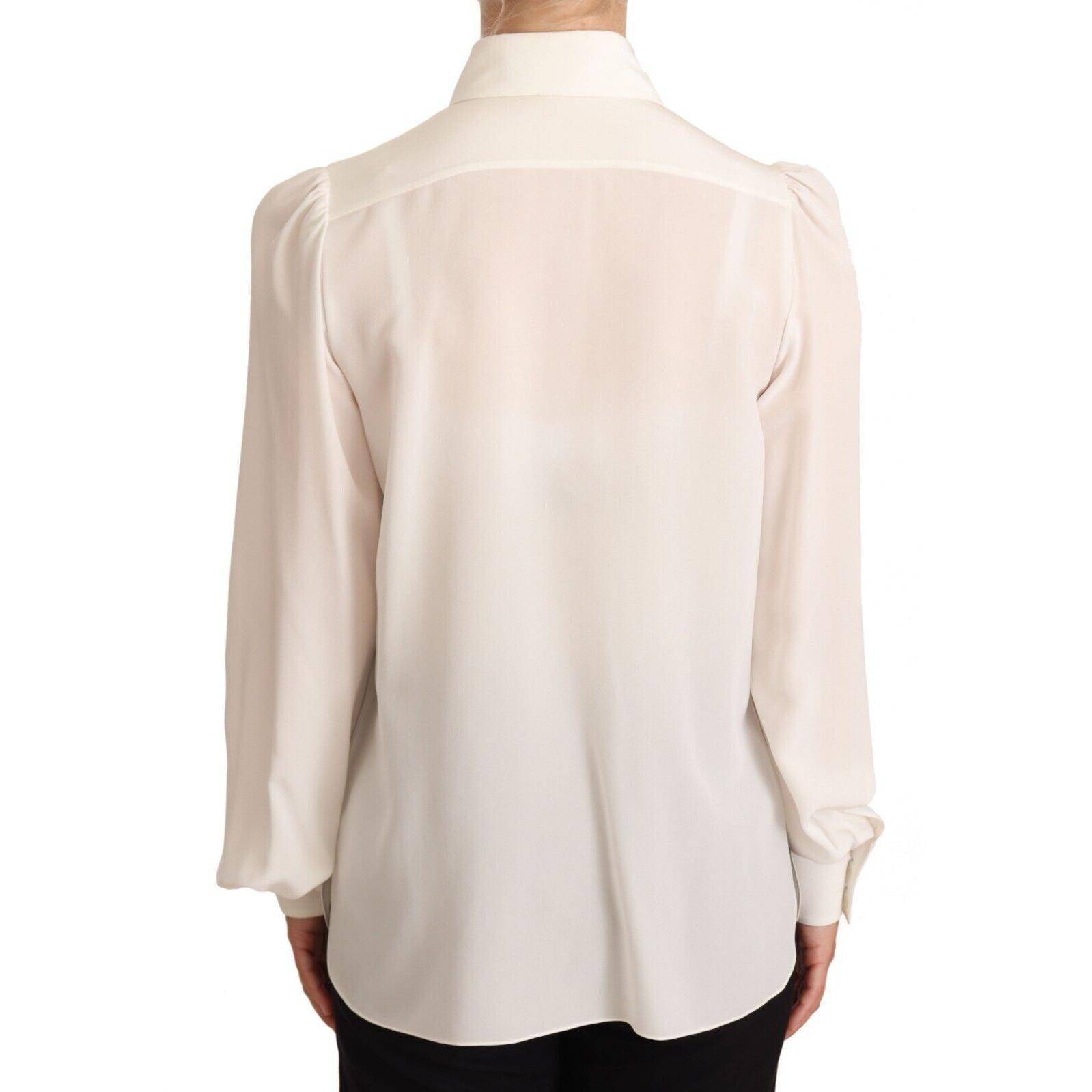 Dolce & Gabbana Elegant Silk Top in Off White