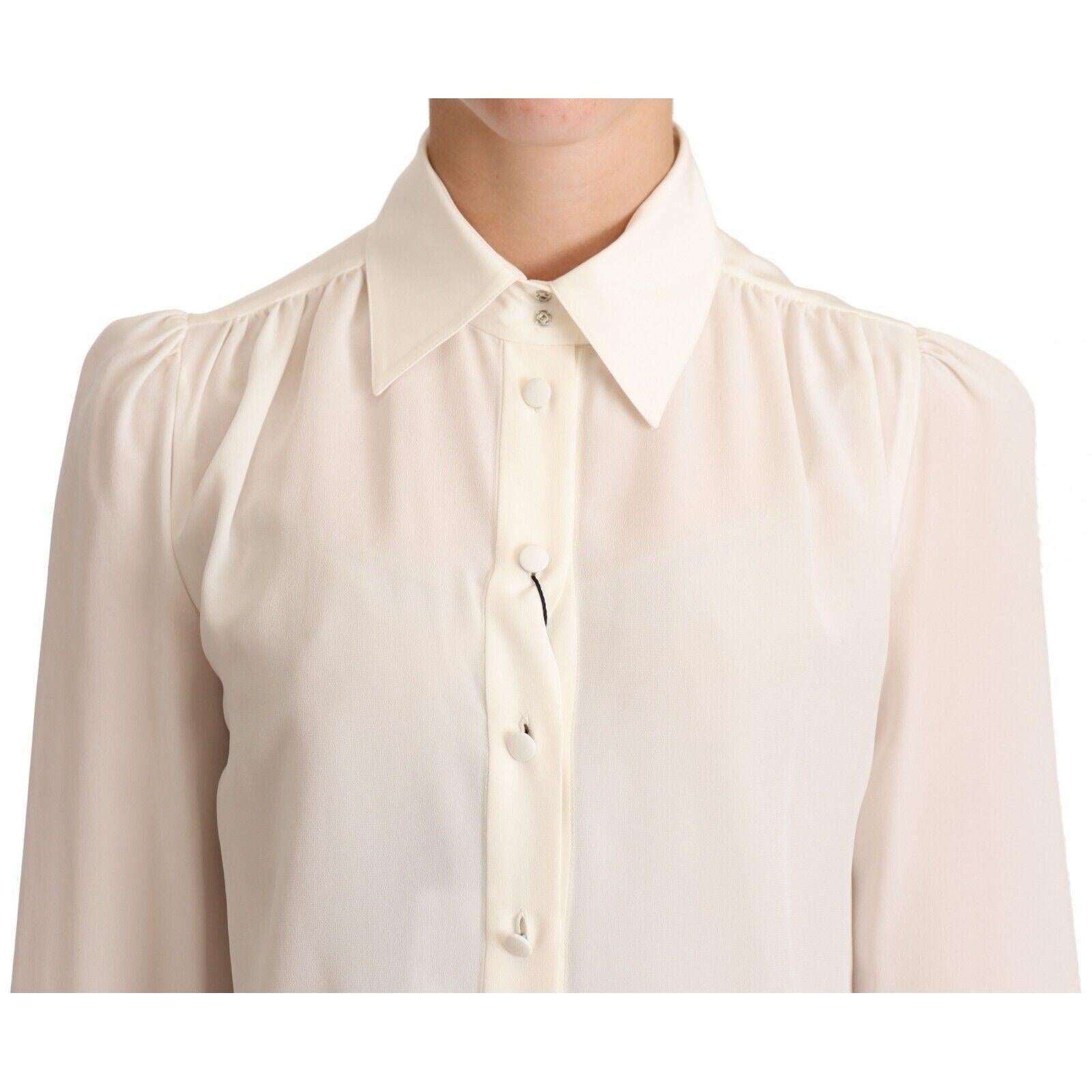 Dolce & Gabbana Elegant Silk Top in Off White