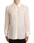Dolce & Gabbana Elegant Silk Top in Off White