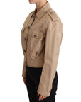 Dolce & Gabbana Elegant Cropped Cotton Jacket in Beige
