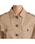 Dolce & Gabbana Elegant Cropped Cotton Jacket in Beige