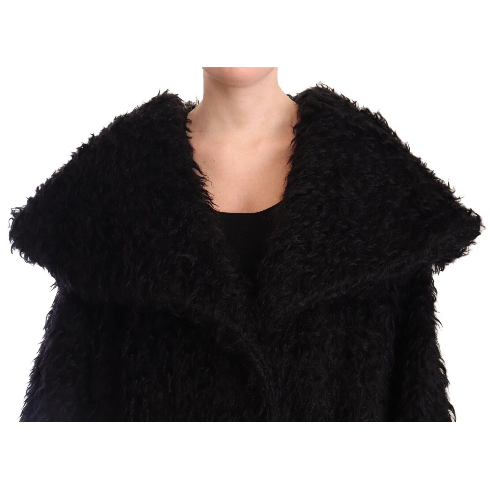 Dolce & Gabbana Sleek Runway Fur Cape Trench Jacket