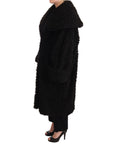 Dolce & Gabbana Elegant Black Fur Cape Trench Coat