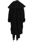 Dolce & Gabbana Elegant Black Fur Cape Trench Coat