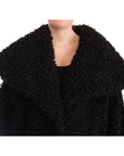 Dolce & Gabbana Elegant Black Fur Cape Trench Coat