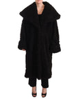 Dolce & Gabbana Elegant Black Fur Cape Trench Coat