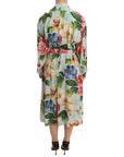 Dolce & Gabbana Elegant Floral Silk Trench Coat