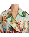Dolce & Gabbana Elegant Floral Silk Trench Coat