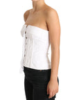 Dolce & Gabbana Elegant White Strapless Corset Top