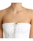 Dolce & Gabbana Elegant White Strapless Corset Top