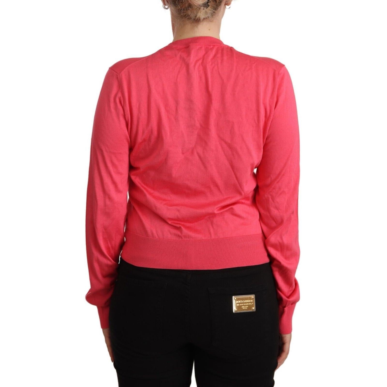 Dolce & Gabbana Elegant Pink Silk Crewneck Sweater