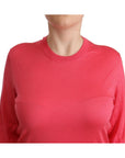 Dolce & Gabbana Elegant Pink Silk Crewneck Sweater