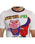 Dolce & Gabbana Chic White Cotton Pig Motif Tee