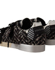 Dolce & Gabbana Silver Elegance Leather Sneakers