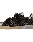 Dolce & Gabbana Silver Elegance Leather Sneakers