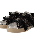 Dolce & Gabbana Silver Elegance Leather Sneakers
