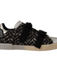 Dolce & Gabbana Silver Elegance Leather Sneakers