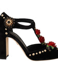 Dolce & Gabbana Elegant Velvet T-Strap Mary Jane Pumps