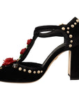 Dolce & Gabbana Elegant Velvet T-Strap Mary Jane Pumps