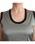 Dolce & Gabbana Elegant Silver Sleeveless Blouse