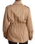 Dolce & Gabbana Chic Beige Button Down Coat with Embellishments