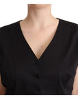 Dolce & Gabbana Chic Buttoned Black Waistcoat