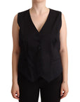 Dolce & Gabbana Chic Buttoned Black Waistcoat