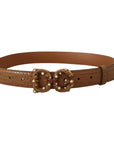 Dolce & Gabbana Elegant Croco Leather Amore Belt with Pearls