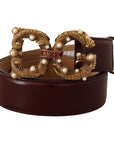 Dolce & Gabbana Elegant Bordeaux Leather Amore Belt