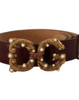 Dolce & Gabbana Elegant Bordeaux Leather Amore Belt