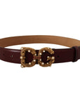 Dolce & Gabbana Elegant Bordeaux Leather Amore Belt