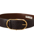 Dolce & Gabbana Elegant Python Leather Belt with Gold Buckle