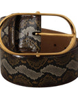 Dolce & Gabbana Elegant Gold Oval Buckle Leather Belt