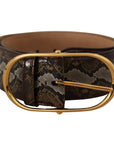 Dolce & Gabbana Elegant Gold Oval Buckle Leather Belt