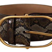 Dolce & Gabbana Elegant Gold Oval Buckle Leather Belt