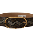 Dolce & Gabbana Elegant Gold Oval Buckle Leather Belt