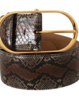 Dolce & Gabbana Elegant Brown Leather Belt with Gold Buckle