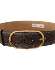 Dolce & Gabbana Elegant Brown Leather Belt with Gold Buckle
