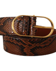 Dolce & Gabbana Elegant Leather Belt with Gold Buckle