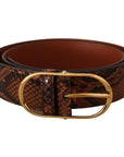 Dolce & Gabbana Elegant Leather Belt with Gold Buckle
