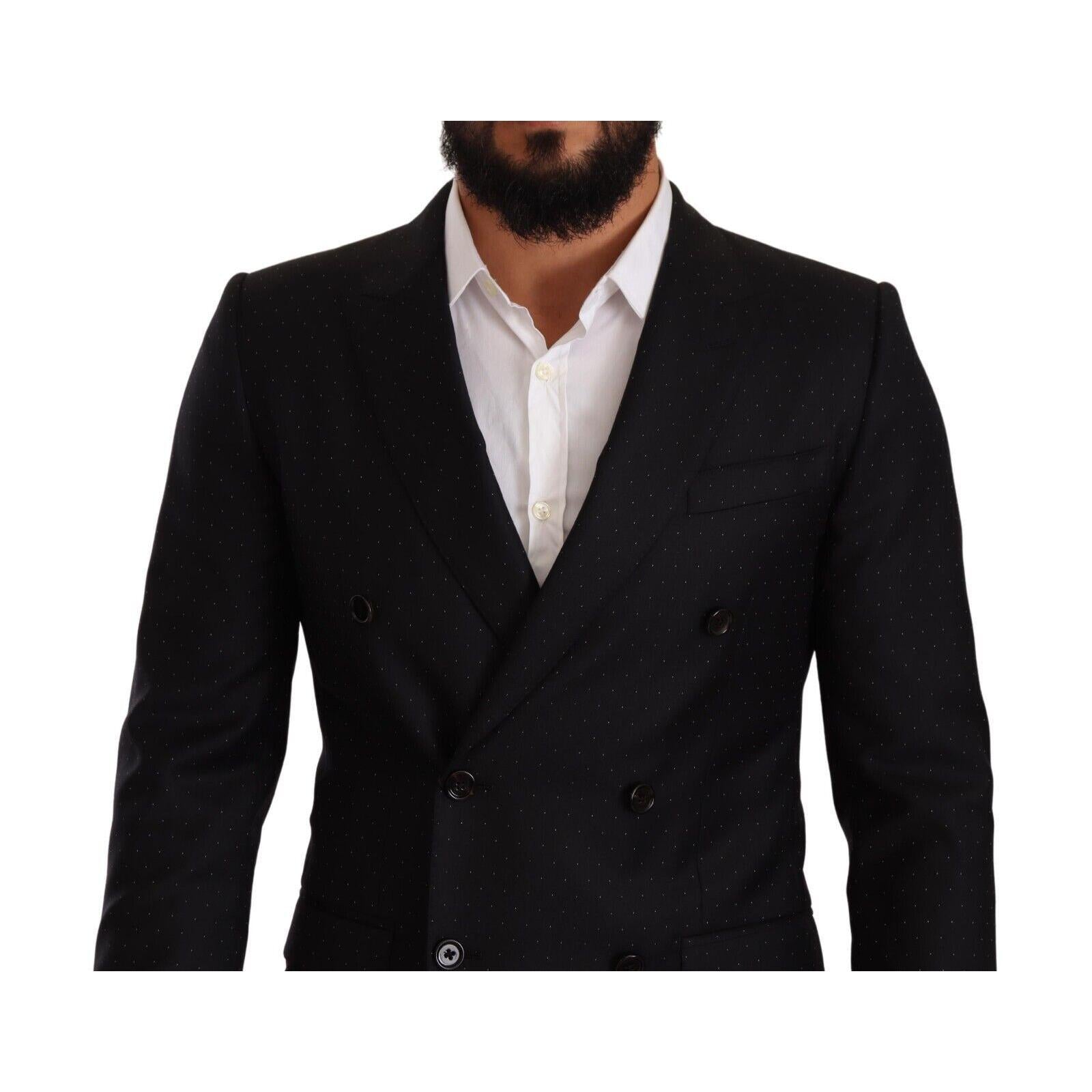 Dolce & Gabbana Elegant Black Dotted Formal Blazer