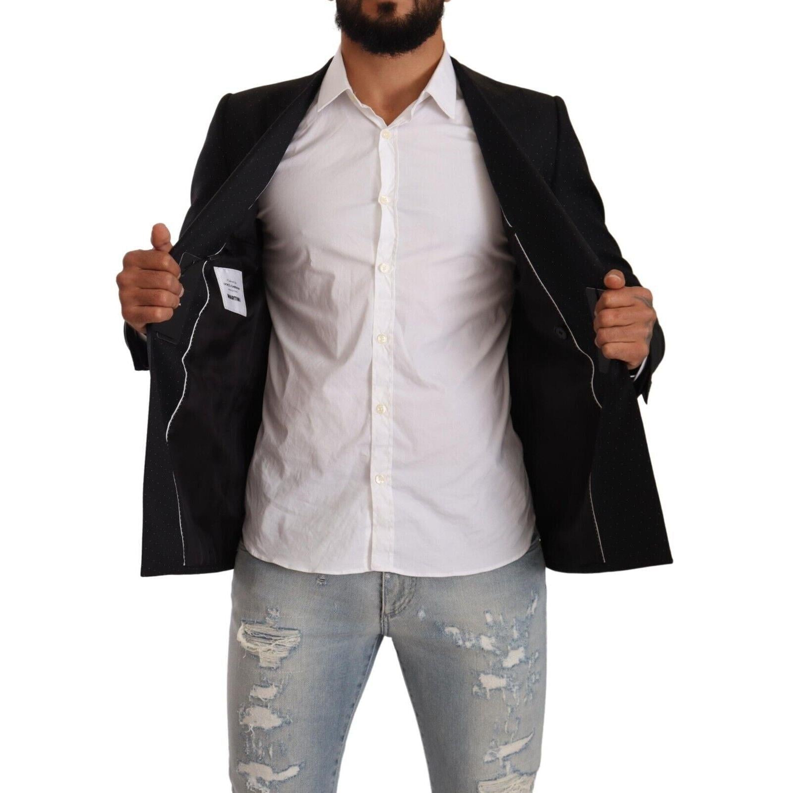 Dolce & Gabbana Elegant Black Dotted Formal Blazer