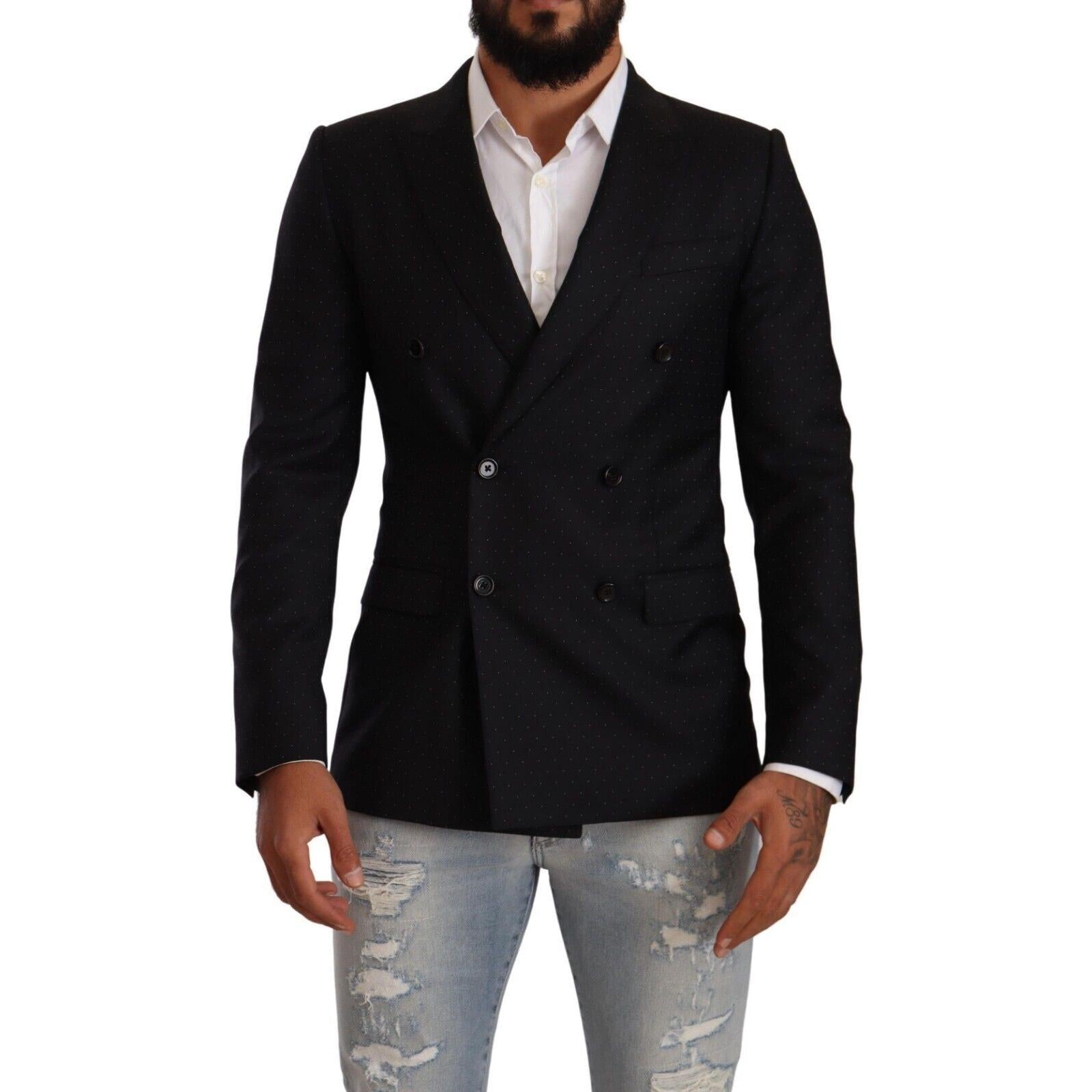 Dolce & Gabbana Elegant Black Dotted Formal Blazer