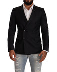 Dolce & Gabbana Elegant Black Dotted Formal Blazer