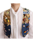Dolce & Gabbana Multicolor Cropped Vest Top with Button Accents