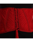 Dolce & Gabbana Elegant Red Silk Corset Belt Top
