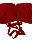 Dolce & Gabbana Elegant Red Silk Corset Belt Top