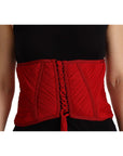Dolce & Gabbana Elegant Red Silk Corset Belt Top