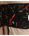 Dolce & Gabbana Elegant Black Silk Corset Belt Top