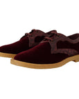 Dolce & Gabbana Elegant Velvet and Exotic Leather Dress Shoes